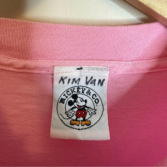 Vintage Disney I <3 Mickey Bubble Gum Pink Oversized Tee Sleep Shirt One Size - Picture 3 of 8